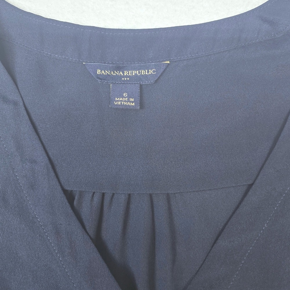 Banana Republic Navy Blue Wrap Retro Polka Dot Skirt Dress Size 6‎ Bodycon Pinup - Picture 7 of 11